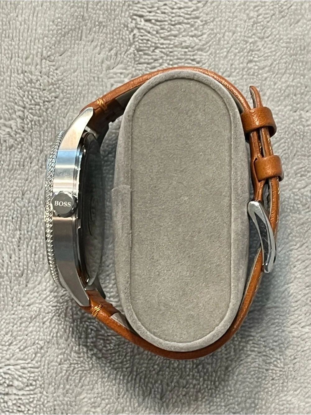 Hugo Boss Men's Blue Dial Brown Leather Strap Pilot Edition Watch